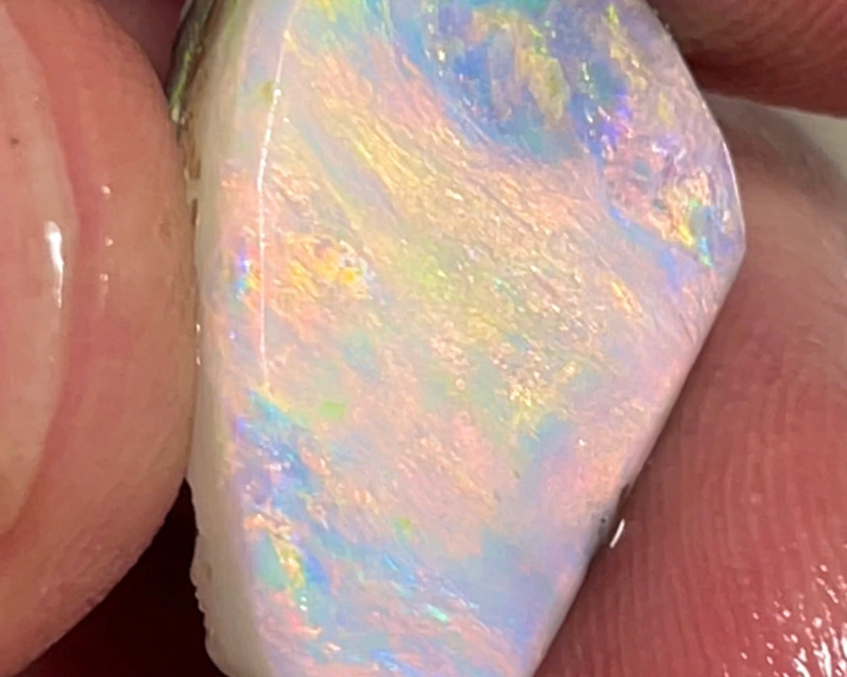 Stunning Big Sized Seam opal rub One for the Ladies :) Lightning Ridge 15.75cts Gorgeous Pink hue Loaded with orange dominant fires  21.00x 14.00x 7.00mm NEW962
