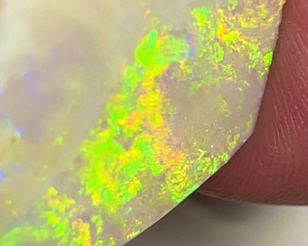 Lightning Ridge Nice sized Seam opal rub/rough 13.50cts Gorgeous exposed face Very Bright Yellow/Orange dominant Multifires to Polish & Set 23.00x 18.00x 3.00mm NEW969