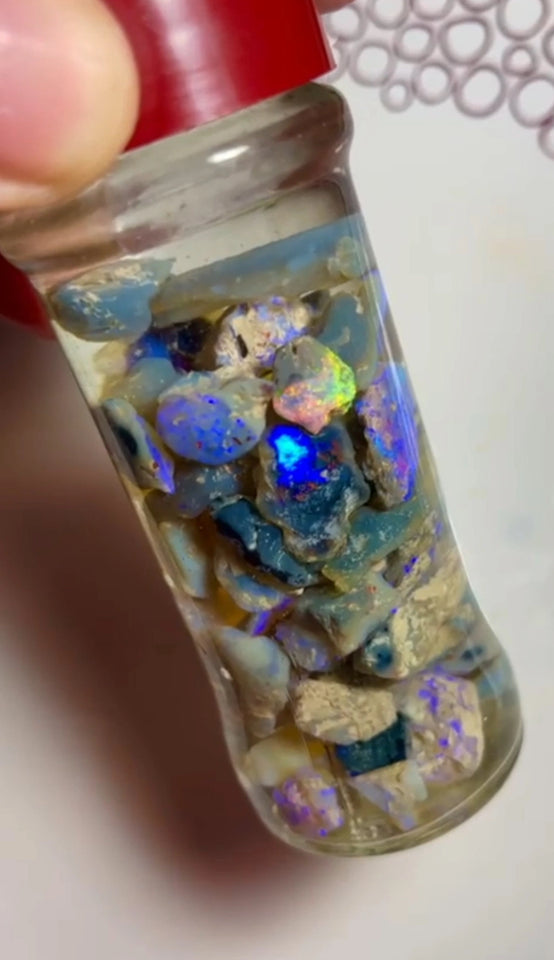 Lightning Ridge Knobby Fossil & Seam Opal rough 245.00cts Lots of Colours to go at :) 20x14x8 to 10x8x5 mm Sold as Gamble NSW199