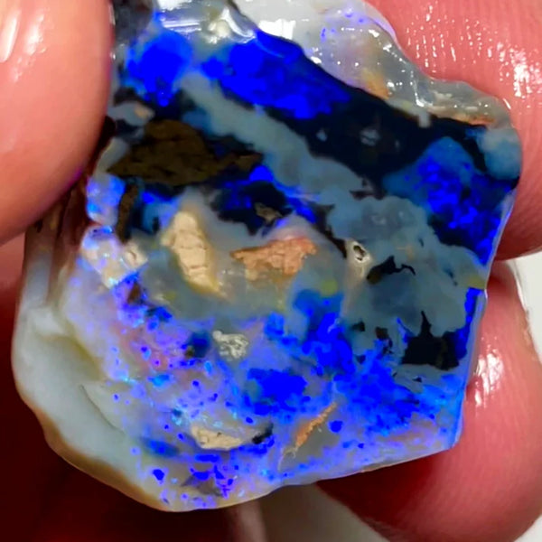 Huge Sized Picture stone rub Black/Dark Seam opal rub/rough 58cts L/Ridge Gorgeous Blues 30x24x12 mm NSW141