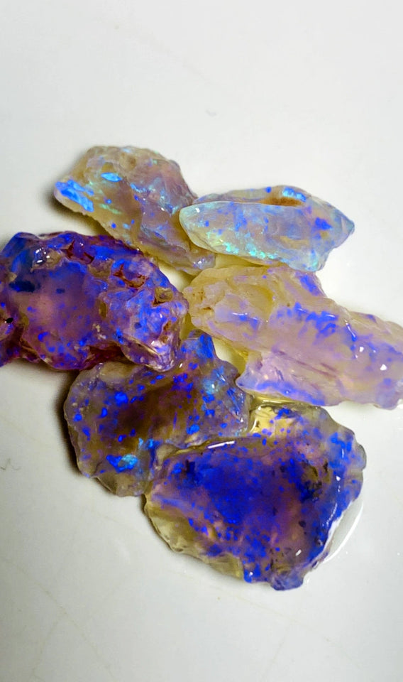 Lightning Ridge Rough Opal Parcel 28cts Cutters Select Crystal bright & colourful material to cut 20x10x7mm to 14x7x3mm WAC03