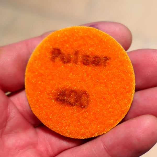 PULSAR DIAMOND™ 2"/50mm LITTLE LAPPER™ Resin Diamond Hook & Loop back hard resin flat lap mini lapidary 400Grit ORANGE LL400