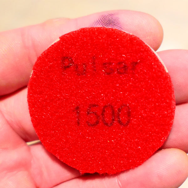 PULSAR DIAMOND™ 2"/50mm LITTLE LAPPER™ Resin Diamond Hook & Loop back hard resin flat lap mini lapidary 1500Grit RED LL1500