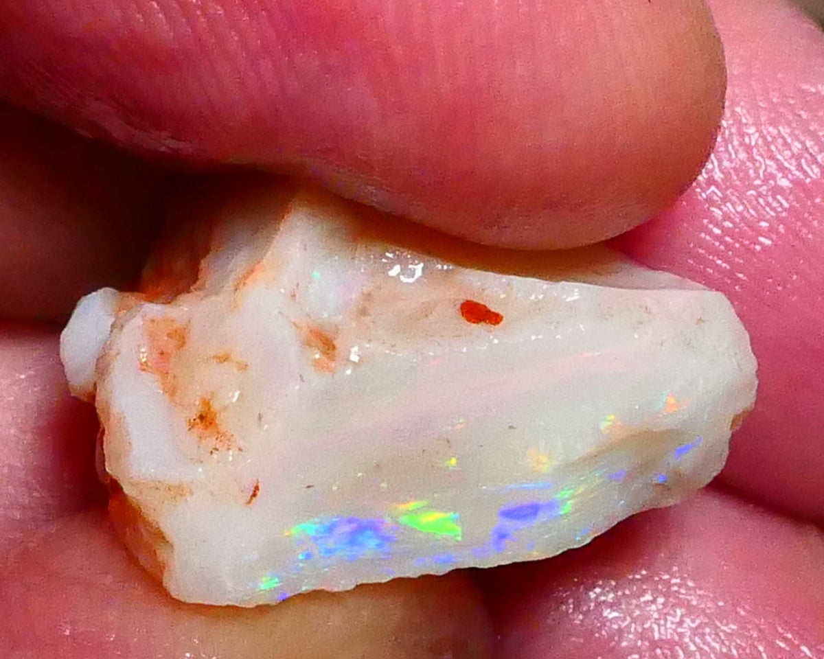 Reds & Rainbow of Amazing fires Gem Coober Pedy Crystal Seam 19.50cts How many Thick flat Stacked bars? All Packed with Red/Orange Dominant Multifires 19x16x13mm NSW117