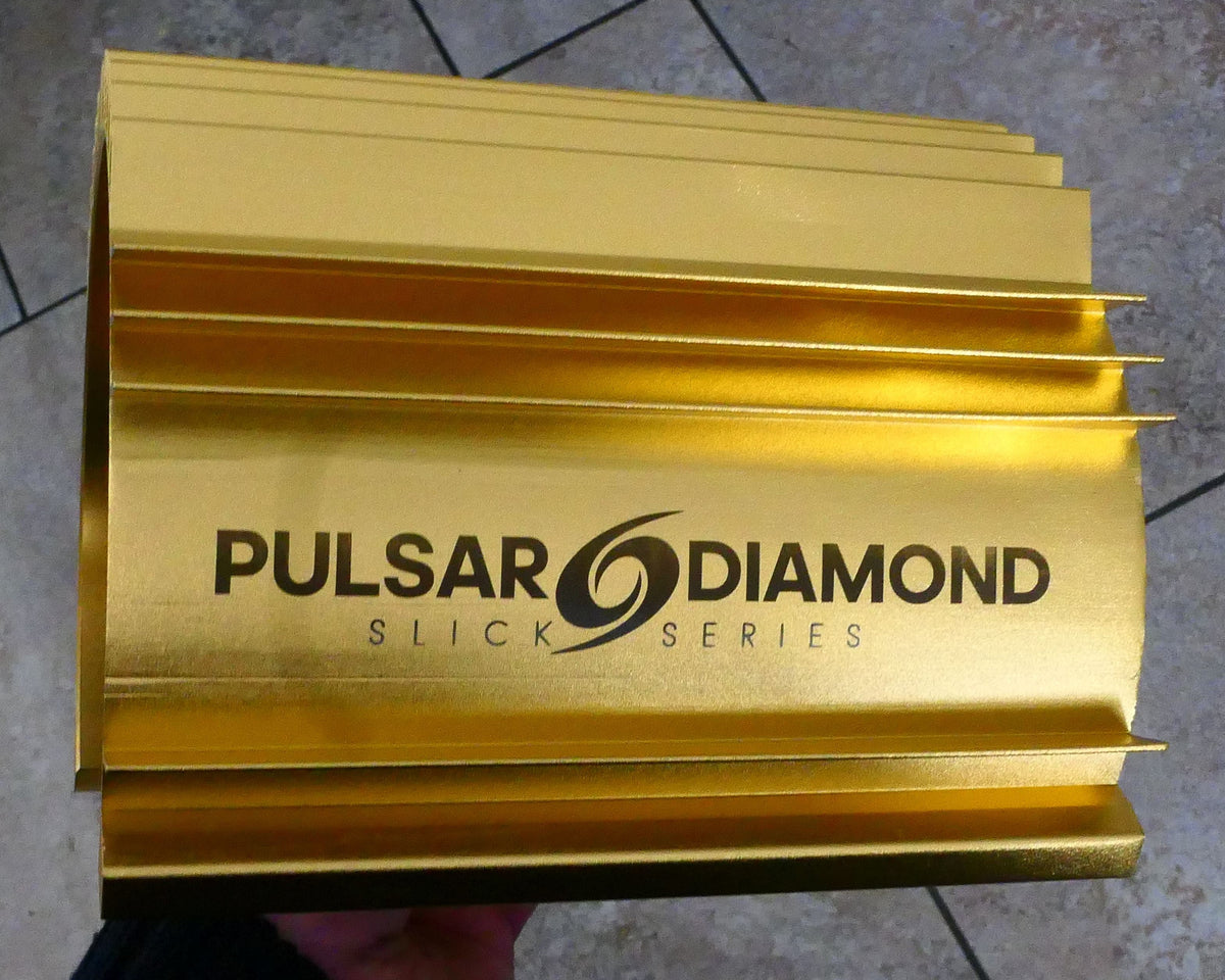 PULSAR DIAMOND® Gold Anodised Aluminium Motor Cooler / Heat Sink Fits various  6"/150mm Cabbing Machines Like Pulsar / Vevor / Cab King / Others Pimp Your Lapidary machine Now