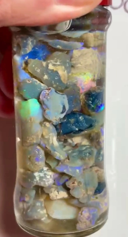 Lightning Ridge Knobby Fossil & Seam Opal rough 245.00cts Lots of Colours to go at :) 20x14x8 to 10x8x5 mm Sold as Gamble NSW199