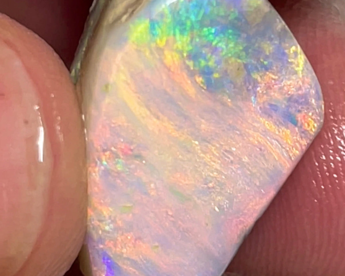 Stunning Big Sized Seam opal rub One for the Ladies :) Lightning Ridge 15.75cts Gorgeous Pink hue Loaded with orange dominant fires  21.00x 14.00x 7.00mm NEW962
