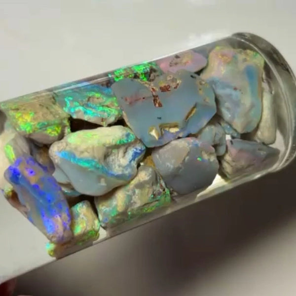 Knobby & Fossil opal rough Lightning Ridge 125.00cts Bright Multi Colours to go at 22x14x5 to 9x7x6mm NSW165