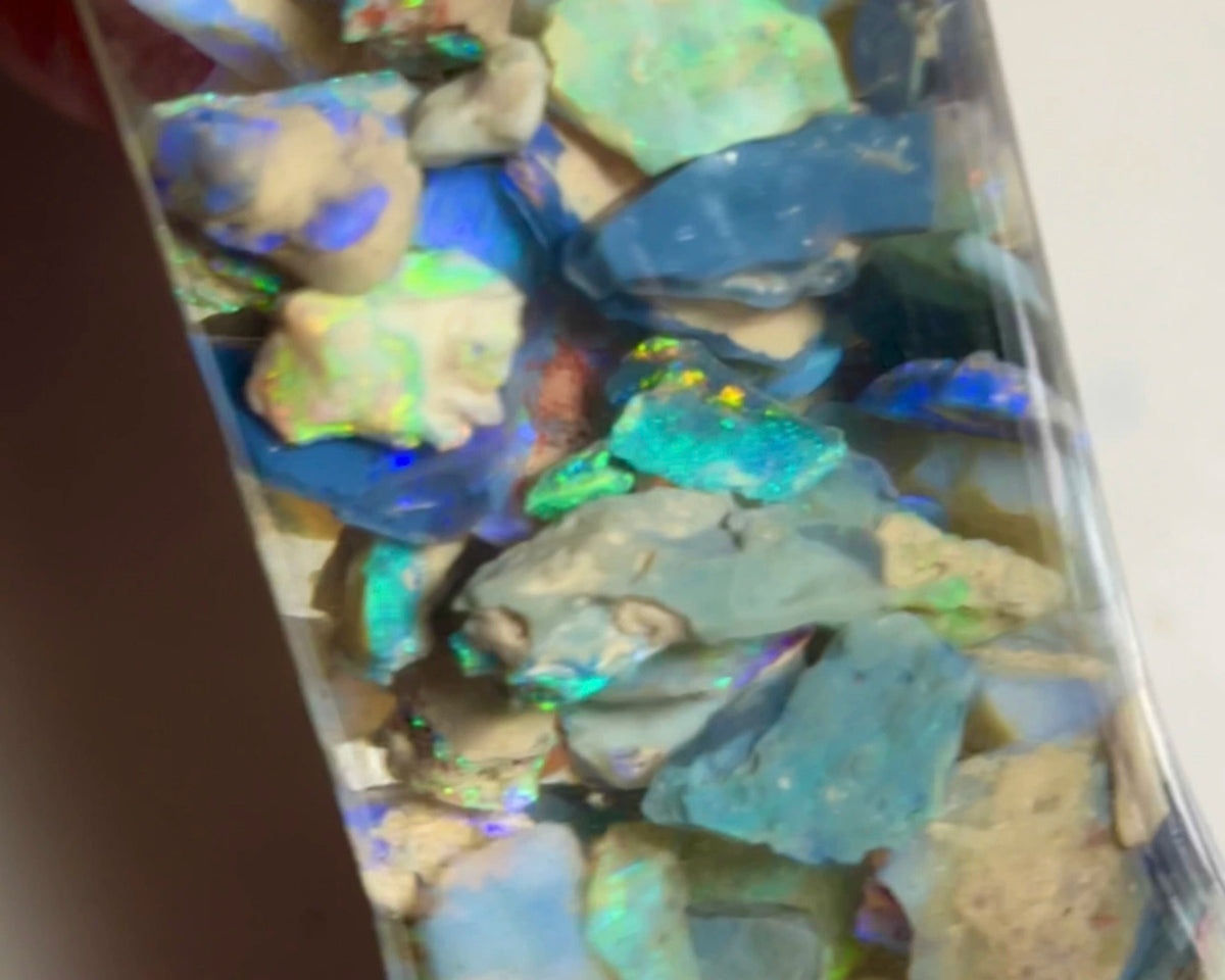 Lightning Ridge Opal rough Chips  195.00cts Lots of Colours to go at :) 11x9x3 to 3x2x1mm Sold as Gamble NSW200