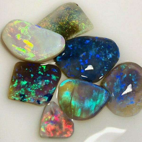 Australian Opal Rubs parcel Gem Grade Black & Semi Black Opal Miners Bench® Rubs / Preforms 27cts Lots of Lovely bright FIRES / MULTIFIRES 20x12x3mm to 10x6x3mm GEM21