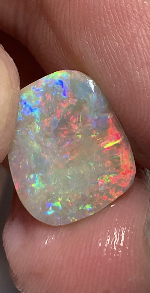 Australian Opal Crystal Rough / Rub / Preform Top Gem 4.3cts Big Clean amazing Super Bright Multi fires lots of reds 15x12x2.5mm WSH17