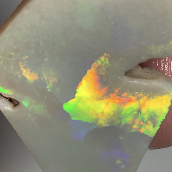 Australian Opal Rough / Rub / Potential Grade Huge 27cts Amazing Multi zones of Broadflash a rainbow of Multi fires 35x20x8mm WSN54
