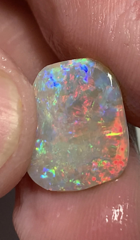 Australian Opal Crystal Rough / Rub / Preform Top Gem 4.3cts Big Clean amazing Super Bright Multi fires lots of reds 15x12x2.5mm WSH17