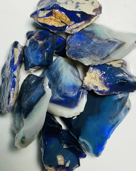 Lightning Ridge Rough Black & Dark Seams Opal Parcel 70cts Lots of Potential & Cutters Lots Bright colours & bars 20x15x3mm to 12x10x5mm WSY72