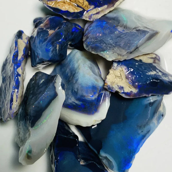 Lightning Ridge Rough Black & Dark Seams Opal Parcel 70cts Lots of Potential & Cutters Lots Bright colours & bars 20x15x3mm to 12x10x5mm WSY72