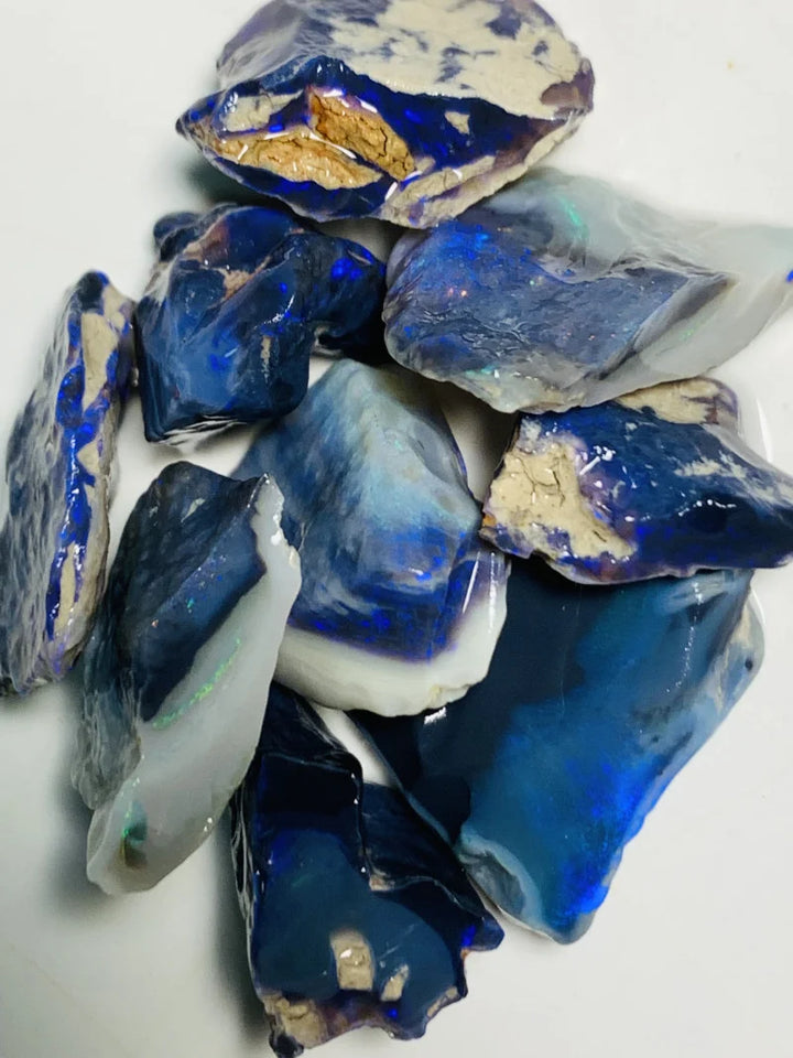 Lightning Ridge Rough Black & Dark Seams Opal Parcel 70cts Lots of Potential & Cutters Lots Bright colours & bars 20x15x3mm to 12x10x5mm WSY72