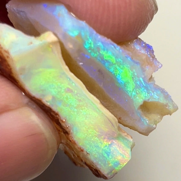 Coober Pedy Gem Seam rough opal Cutters 35.00cts Big Size Gorgeous Bright Multicolour bars  25x20x5 & 25x15x6 mm NSW088