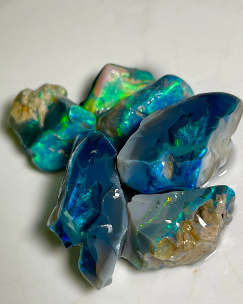 Mulga® Bright Black Opal Seam parcel Inc Some Reds/Pinks 56.75cts Wee Warra plains Material To cut  25x15x10mm to 12x9x5mm NEW950