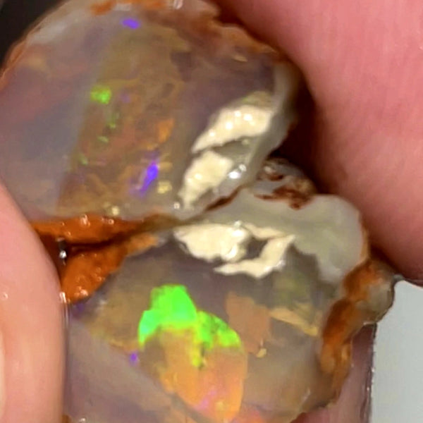 Lightning Ridge Dark Crystal knobby opal  split 15.5cts Thick deep bars stunning Multi colours 15x10x9mm to 12x10x8mm WAC53