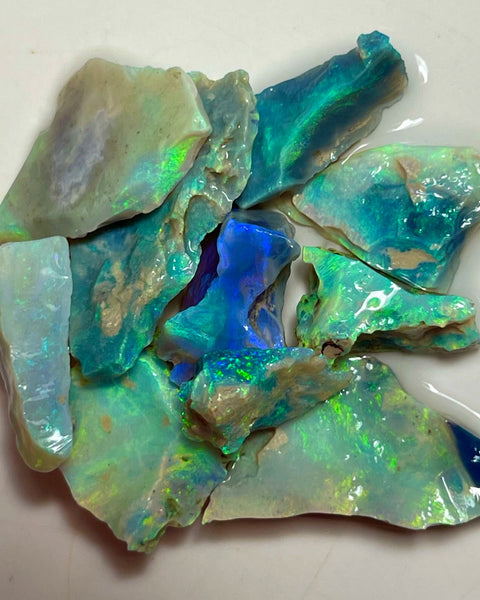Bling parcel for Cutters 73.00cts Grawin Seams opal rough Full of Stunning High end Bright Multicolour cut yourself some Gems :) 30x15x3 to 14x10x4mm NEW921