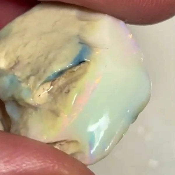 Pinks Lady's ? Lightning Ridge Seam opal rough to cut 30.75cts Gorgeous Pink dominant Multifires to cut 26x22x7 mm NEW955