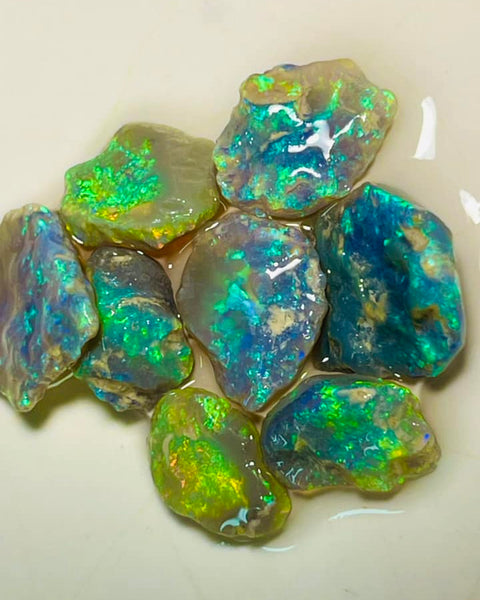 Lightning Ridge Rough Cutters Candy®  Dark & Crystal knobby Opal parcel 23cts Stunning Gorgeous Bright Multifires & bars 16x12x4mm to 12x7x2mm MFB01