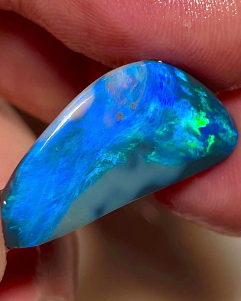 Lightning Ridge Opal Big Picture stone Rough/Rub Dark Base From the Miners Bench® 8.75cts Lovely Bright fires 30x14x3mm MFB25