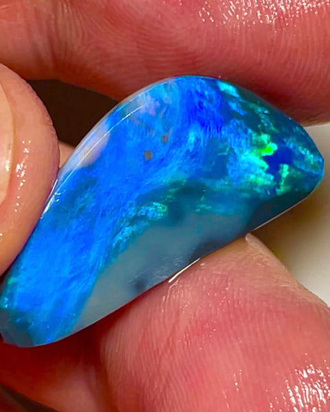Lightning Ridge Opal Big Picture stone Rough/Rub Dark Base From the Miners Bench® 8.75cts Lovely Bright fires 30x14x3mm MFB25