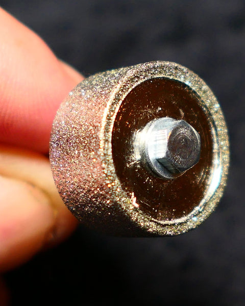 Little Ripper Diamond Welded Mini Opal Cabbing Grinder wheel/drum 20mm Diameter & 10mm wide comes with 3mm MANDREL fit Dremel & other Multitools with 3mm fittings