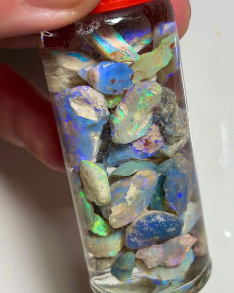 Lightning Ridge knobby & Seam opal rough 130cts Lots Multicolours to gamble 16x10x4 to 8x5x3 mm NSW075 (jar not included)