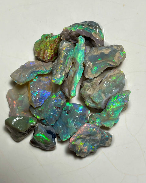 Very Bright Multicolour Knobby opal rough 63.75cts Lightning Ridge Material Colours Popping here :) To cut  16x10x9mm to 7x6x5mm NEW940