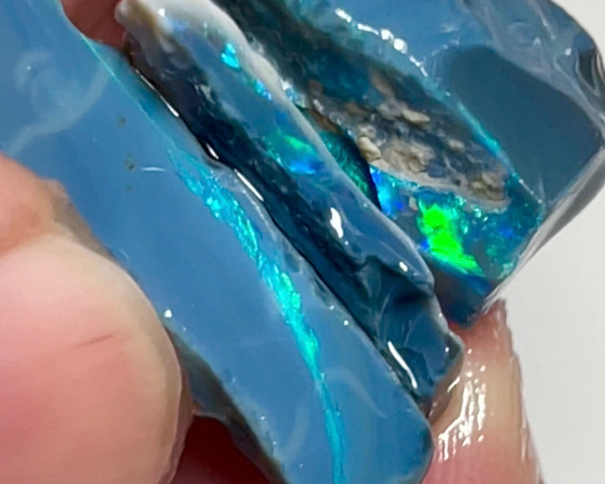 Multicolour bars worth a gamble 30.00cts Lightning Ridge Black base seam opal rough Stack 20x10x10 to 20x10x1.5mm NSW170