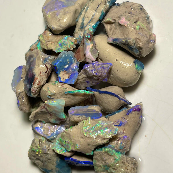 Lightning Ridge Knobby & seam opal formation rough 175.00cts Bright Multicolours Inc Pinks & reds 25x15x13mm to 12x10x3mm  NEW947