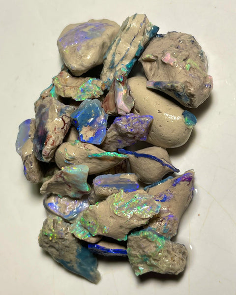 Lightning Ridge Knobby & seam opal formation rough 175.00cts Bright Multicolours Inc Pinks & reds 25x15x13mm to 12x10x3mm  NEW947