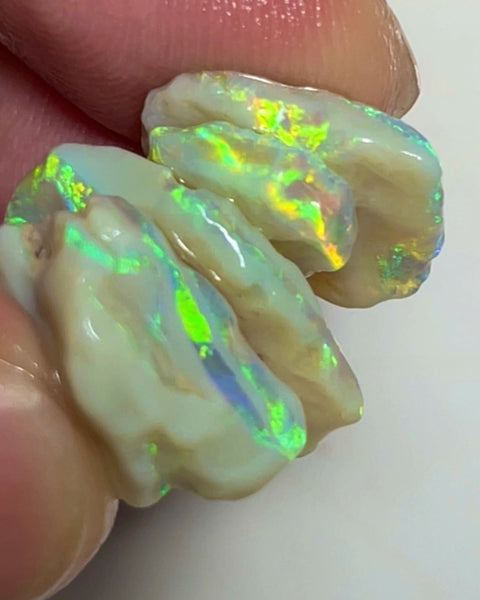 Stunning Stack of Lightning Ridge Seam opal rough 20.50cts Gorgeous Bright Yellow Dominant Multicolours & full of potential to cut 20x14x4 to 12x10x1.5mm NEW914