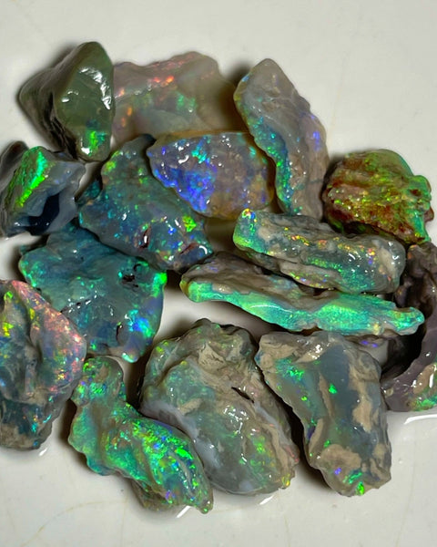 Very Bright Multicolour Knobby opal rough 63.75cts Lightning Ridge Material Colours Popping here :) To cut  16x10x9mm to 7x6x5mm NEW940