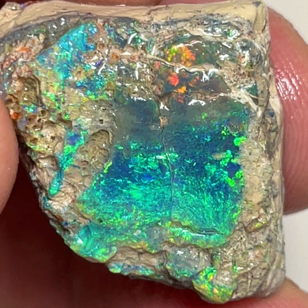 Coocoran Opal formation rub/rough 45.00cts Stunning Golds/Greens/Reds & Bright Multifires to exposed face  25.000 x 24.000 x 13.000mmmm NSW073