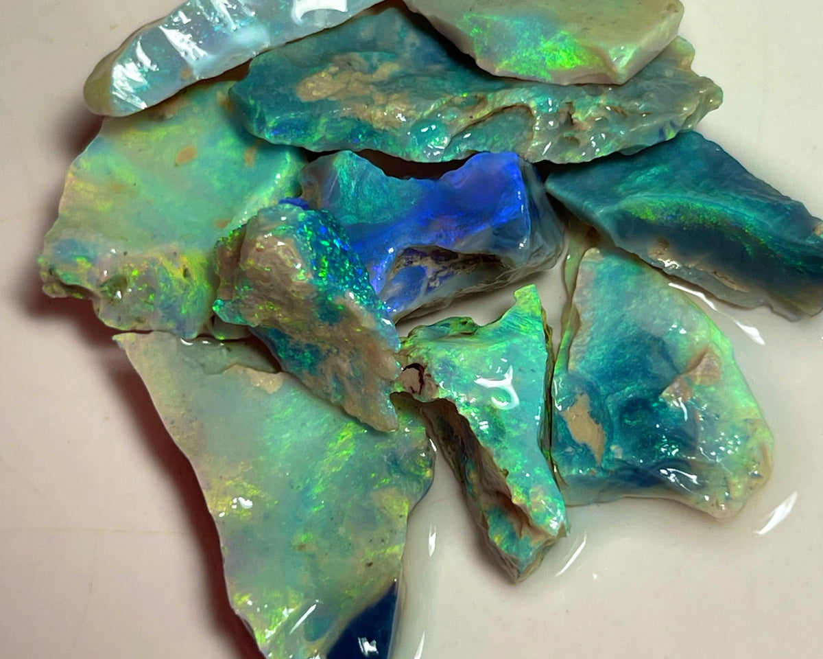 Bling parcel for Cutters 73.00cts Grawin Seams opal rough Full of Stunning High end Bright Multicolour cut yourself some Gems :) 30x15x3 to 14x10x4mm NEW921