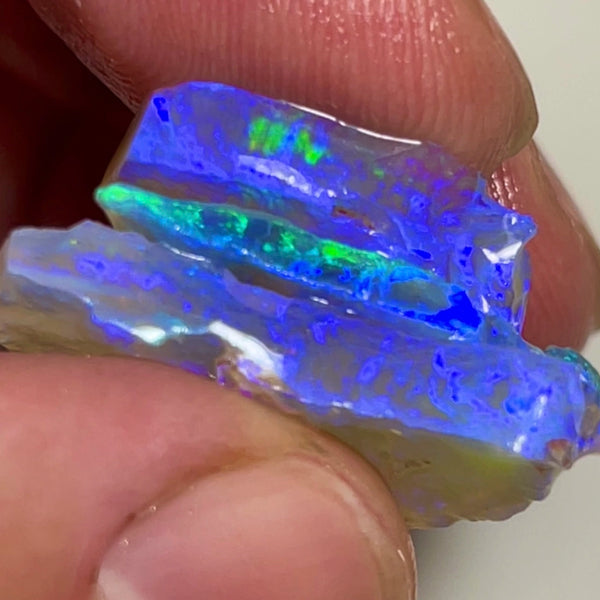 Lighting Ridge Gem Quality Crystal Seam opal cutters Stack 29.75cts Clean Very Bright gorgeous Blue dominant M.fires 25x20x3.mm to 30x14x1.5mm NSW194