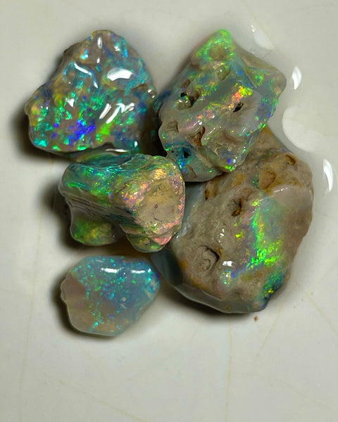 Bright & Vibrant Multicolour Knobby opal rough 31.00cts Stunning Lighting Ridge Material to cut 18x17x7 to 10x9x5 mm NEW903
