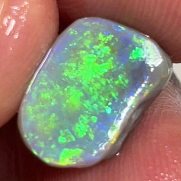Gorgeous Dark Base knobby opal rub/rough 3.95cts Green dominant Multifires to gorgeous face  13.000 x 8.000 x 5.000mm NSW122