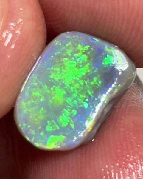 Gorgeous Dark Base knobby opal rub/rough 3.95cts Green dominant Multifires to gorgeous face  13.000 x 8.000 x 5.000mm NSW122
