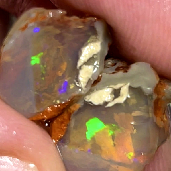 Lightning Ridge Dark Crystal knobby opal  split 15.5cts Thick deep bars stunning Multi colours 15x10x9mm to 12x10x8mm WAC53