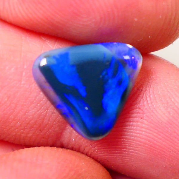 Lightning Ridge Black opal Picture Stone Gemstone 3.1cts Polished ready for setting Nice Bright Blue colours 12x12x3mm 0650