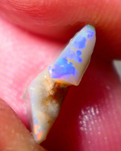 Bit of Jigsaw/Flagstone pattern POPPING Opal Rub Rough 1.70cts Gem Grade Dark base VIBRANT Reds & M.FIRES 12x7x3mm NS143