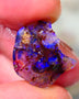 Mintabie Dark Crystal Seam opal rough 5.60cts Bright gorgeous Royal Blue fires showing asking to be explored 18x15x5mm NSW138