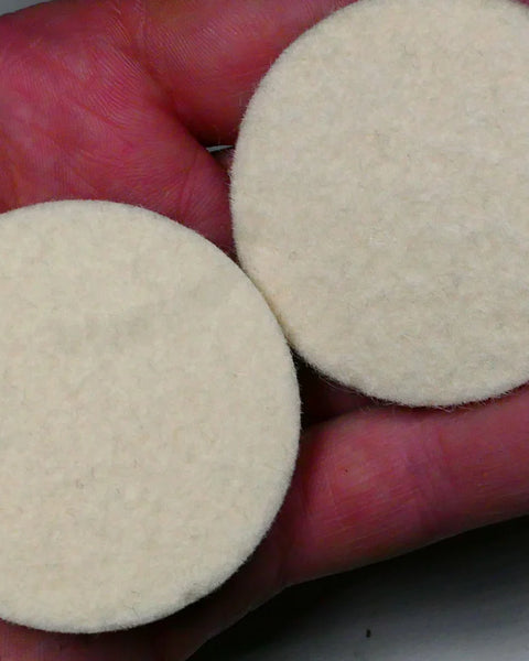 PULSAR DIAMOND® Little Lapper 2"/50mm Felt Polishing Wheels for Cerium oxide and Diamond paste Hook & Loop Backed Pack of 2 Lapidary Rocks Glass