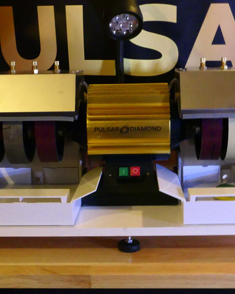 Coming Soon PULSAR DIAMOND® "Slick 6 Pro" Cabbing Machine 6 wheels x 6"/150mm plus Diamond saw & table , Full face magnetic & Centre Hole Flat lap & More . Lapidary Cab Cabber Grinding Polishing Gemstone Cabochon machine