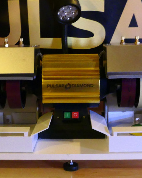 Coming Soon PULSAR DIAMOND® "Slick 6 Pro" Cabbing Machine 6 wheels x 6"/150mm plus Diamond saw & table , Full face magnetic & Centre Hole Flat lap & More . Lapidary Cab Cabber Grinding Polishing Gemstone Cabochon machine