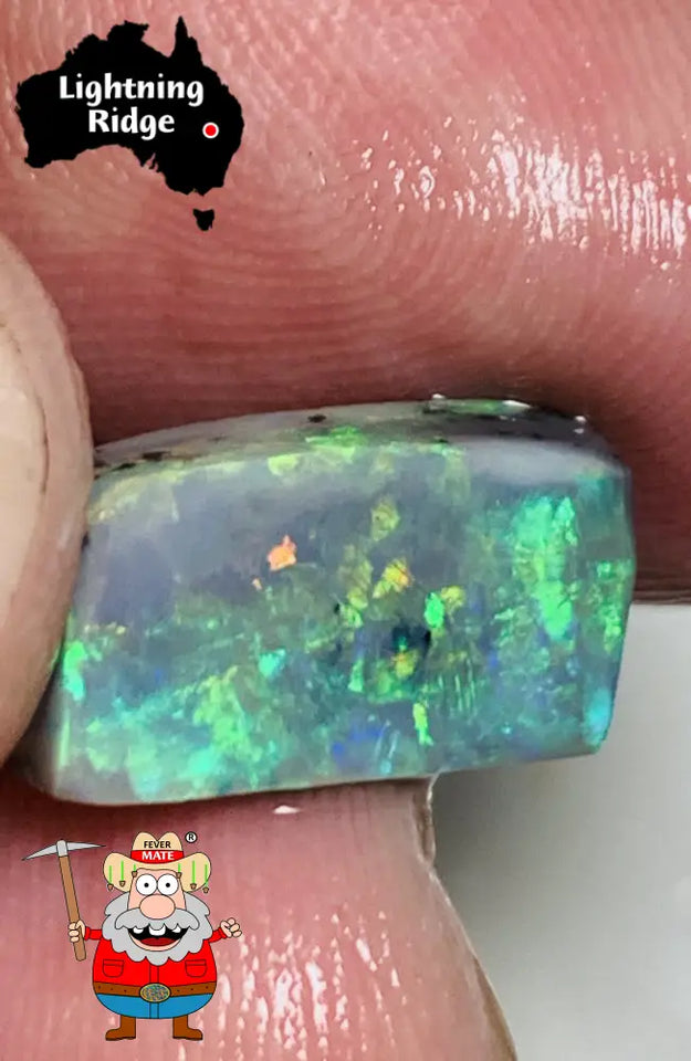 Australian Lightning Ridge Rough / Rub Semi Black Opal Miners Bench 5.6Cts Gorgeous Bright